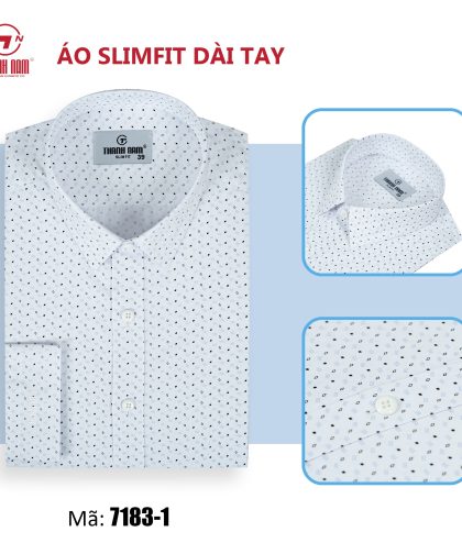 Áo sơ mi nam dài tay slimfit dáng ôm 7183-1