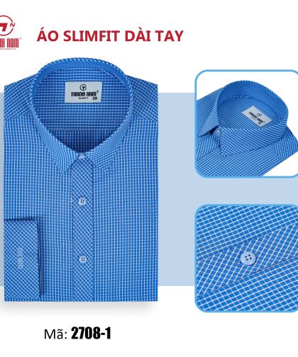 Sơ mi dài tay slimfit dáng ôm 2708-1